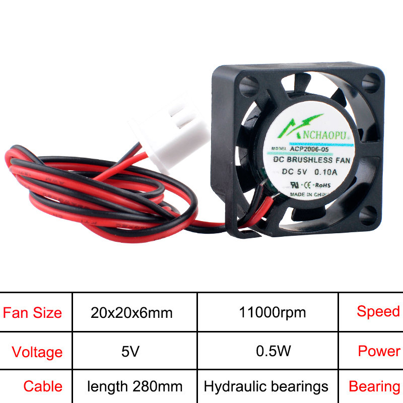 ANCHAOPU ACP2006 2cm 20mm Fan  - đánh giá và giá Raspberry Pi Water Cooling Kit